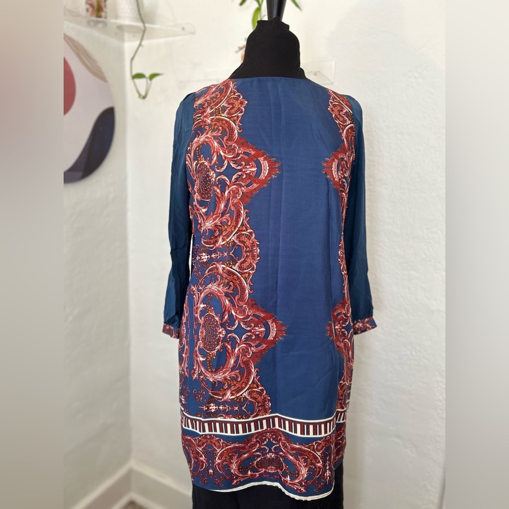 Aryn K Navy Print Pre-Loved Mini (Worn Once)!